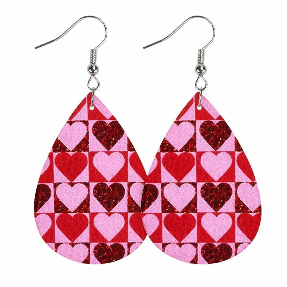 3For$20 Heart Patterned Teardrop Earrings NEW